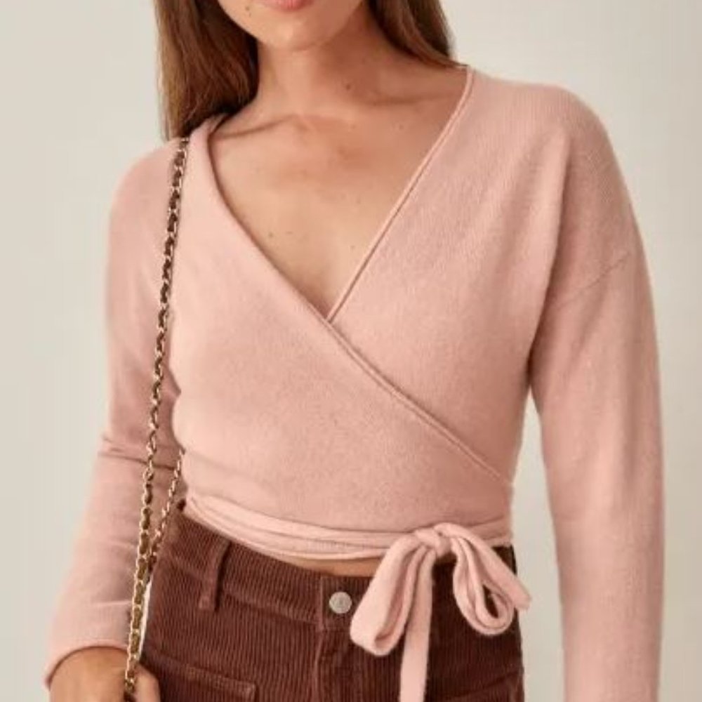 Reformation Relaxed Cashmere Wrap in Blush sz XL